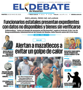 Cover of El Debate de Mazatlan