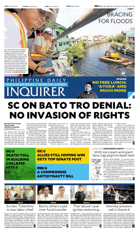 Cover of Philippine Daily Inquirer