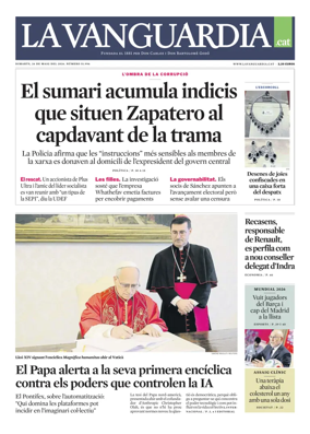 Cover of La Vanguardia (Catala)