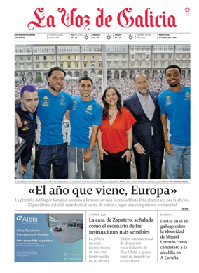 Cover of La Voz de Galicia (A Coruna)