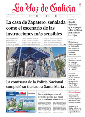 Cover of La Voz de Galicia (Santiago)
