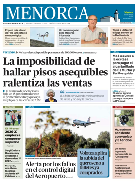 Cover of Menorca Diario Insular
