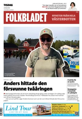 Cover of Folkbladet Vasterbotten