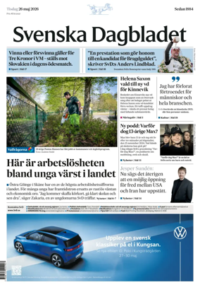 Cover of Svenska Dagbladet