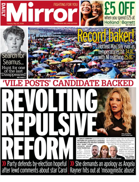 Cover of Daily Mirror (Northern Ireland)