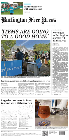 Cover of Burlington Free Press