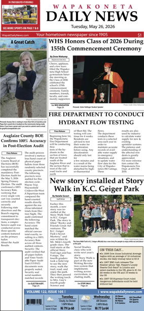 Cover of Wapakoneta Daily News