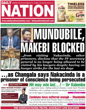Cover of Daily Nation Newspaper