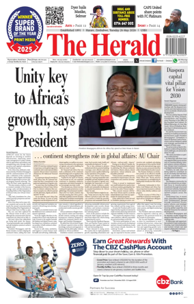 Cover of The Herald (Zimbabwe)