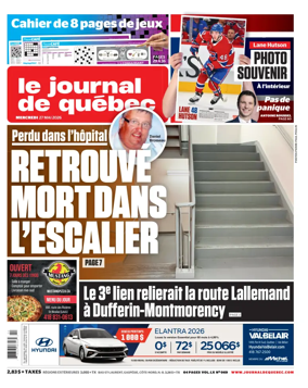 Cover of Le Journal de Quebec