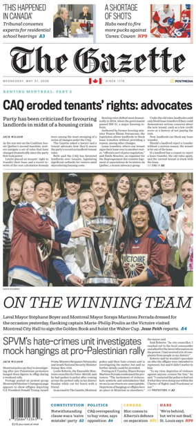 Cover of Montreal Gazette