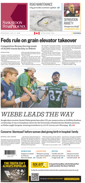 Cover of Saskatoon StarPhoenix