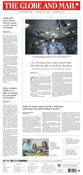 Cover of The Globe and Mail (Ottawa/Quebec Edition)