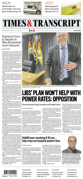 Cover of Times & Transcript
