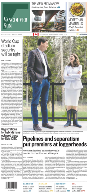 Cover of Vancouver Sun