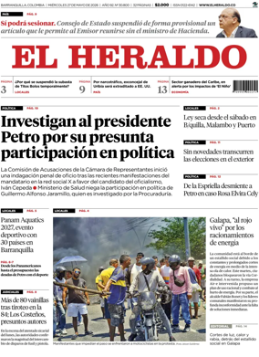 Cover of El Heraldo (Colombia)