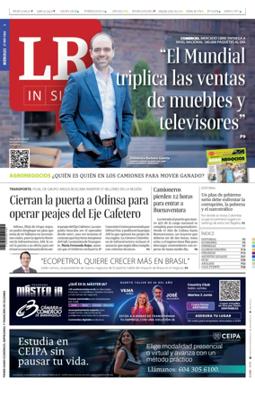 Cover of La Republica (Colombia)