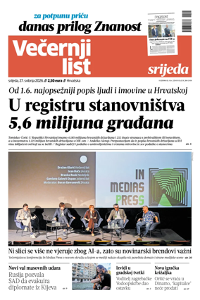Cover of Vecernji list - Hrvatska