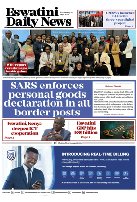 Cover of Eswatini Daily News