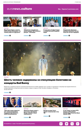 Cover of Euronews Culture and Sports (Russian) Compiled Edition