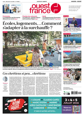 Cover of Ouest France (Angers / Segre)