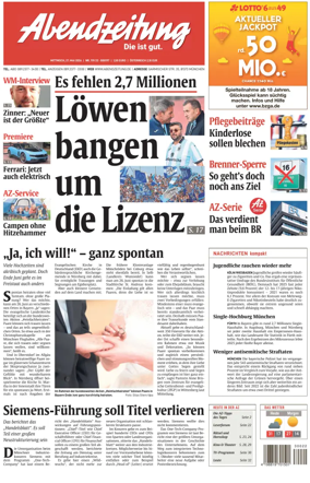 Cover of Abendzeitung Munchen