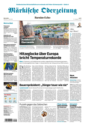 Cover of Markische Oderzeitung Eberswalde