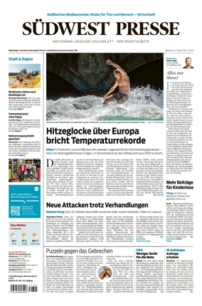 Cover of Sudwest Presse - Metzinger Uracher Volksblatt - Der Ermstalbote