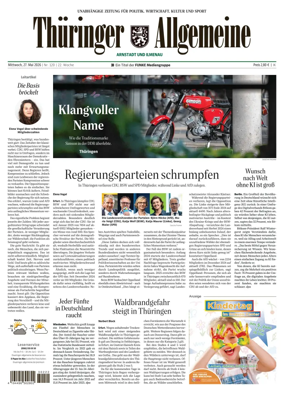 Cover of Thuringer Allgemeine (Arnstadt und Ilmenauz)