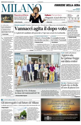 Cover of Corriere della Sera (Milano)