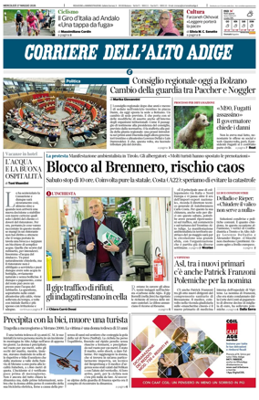 Cover of Corriere dell'Alto Adige