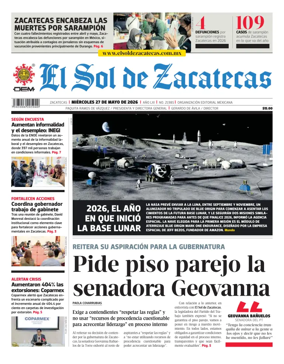 Cover of El Sol de Zacatecas