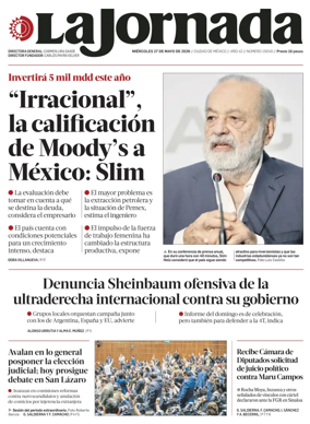 Cover of La Jornada