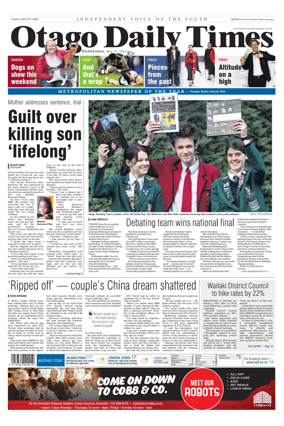 Cover of Otago Daily Times