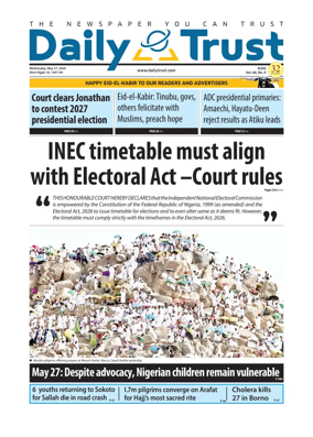 Cover of Daily Trust