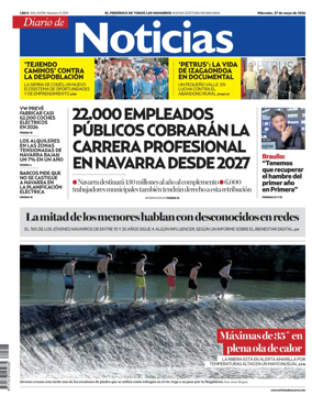 Cover of Diario de Noticias (Spain)