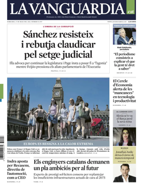Cover of La Vanguardia (Catalonia - 1st edition)