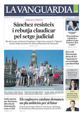 Cover of La Vanguardia (Catala)