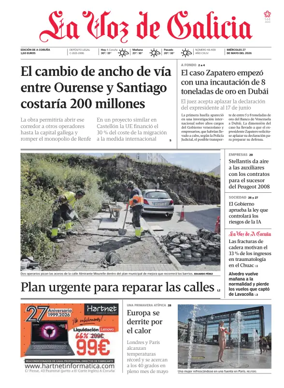 Cover of La Voz de Galicia (A Coruna)
