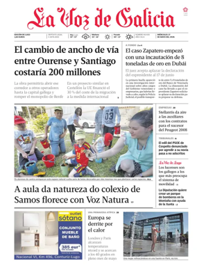 Cover of La Voz de Galicia (Lugo)