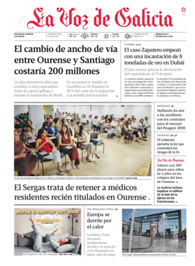 Cover of La Voz de Galicia (Ourense)
