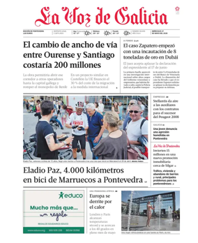 Cover of La Voz de Galicia (Pontevedra)