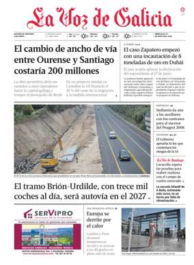 Cover of La Voz de Galicia (Santiago)