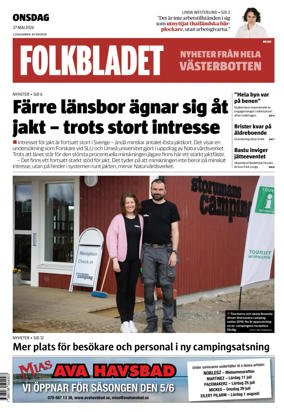 Cover of Folkbladet Vasterbotten