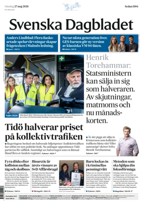 Cover of Svenska Dagbladet