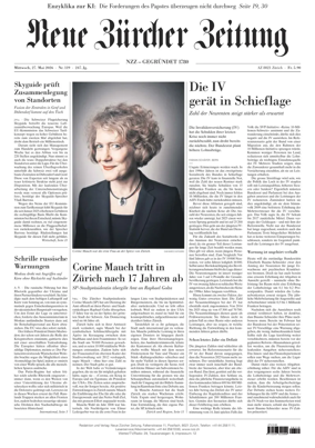 Cover of Neue Zurcher Zeitung