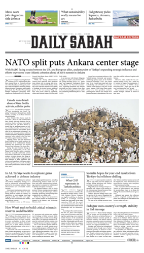 Cover of Daily Sabah (Turkey)