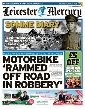 Cover of Leicester Mercury