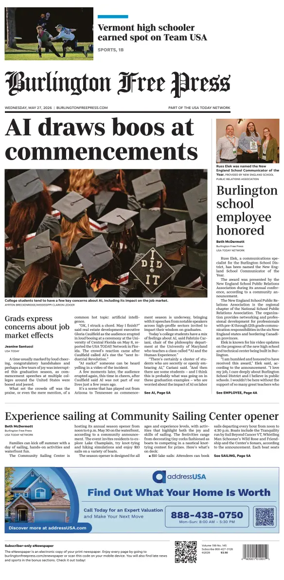 Cover of Burlington Free Press