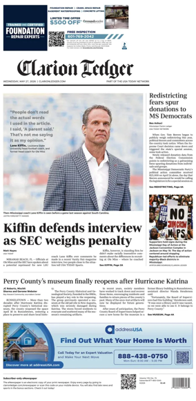 Cover of Clarion Ledger